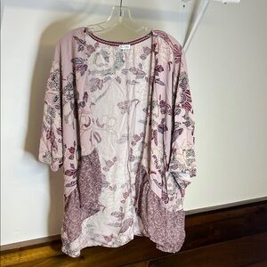 Love Fire Floral Kimono Cardigan‎ in Purple- L